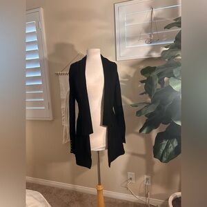 White House Black Market Black Ribbed Cover-Up Sweater size Small